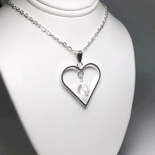 Heart Necklace with Quartz - Rocks and Gems Canada