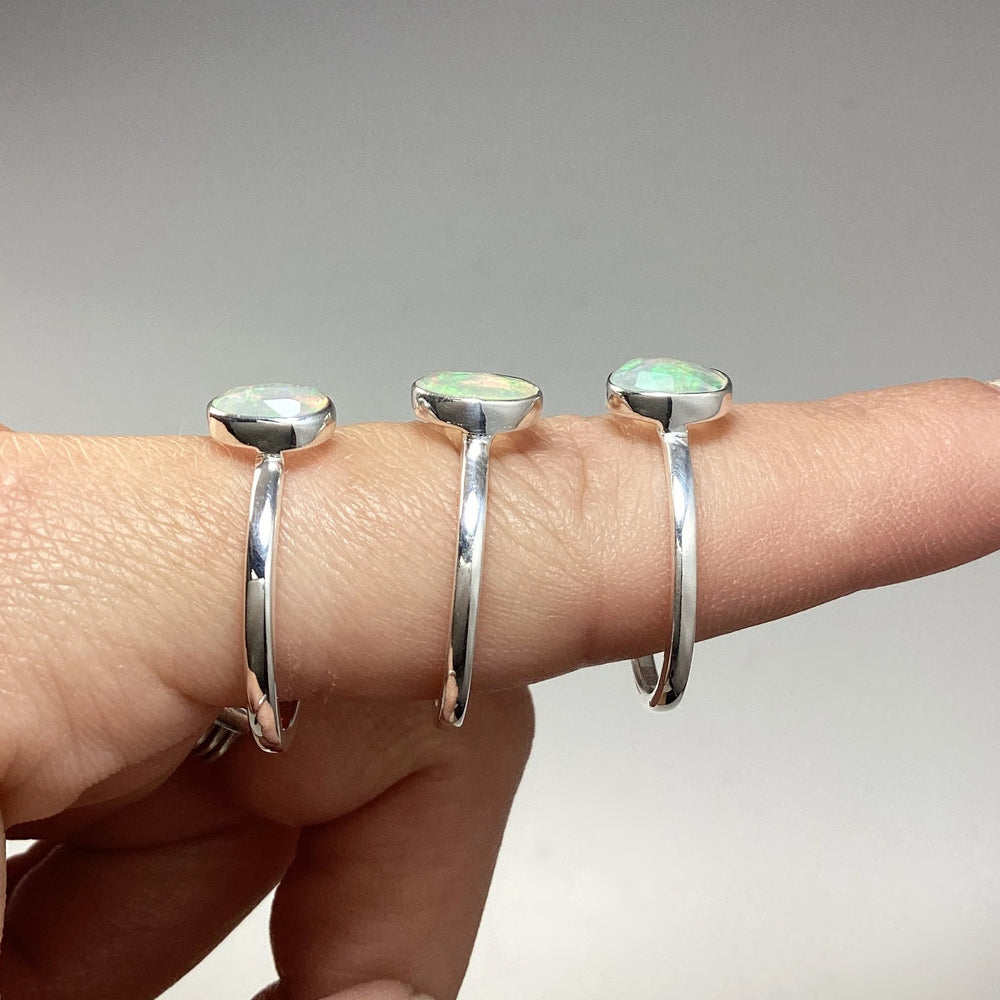 Faceted Ethiopian Fire Opal Ring - Rocks and Gems Canada