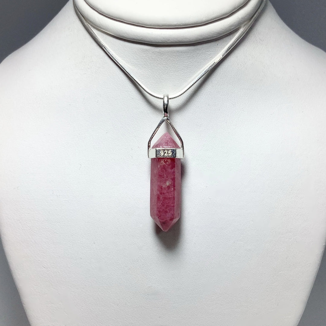 Rhodonite Double Terminated Point Pendant - Rocks and Gems Canada
