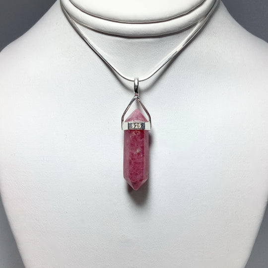 Rhodonite Double Terminated Point Pendant - Rocks and Gems Canada