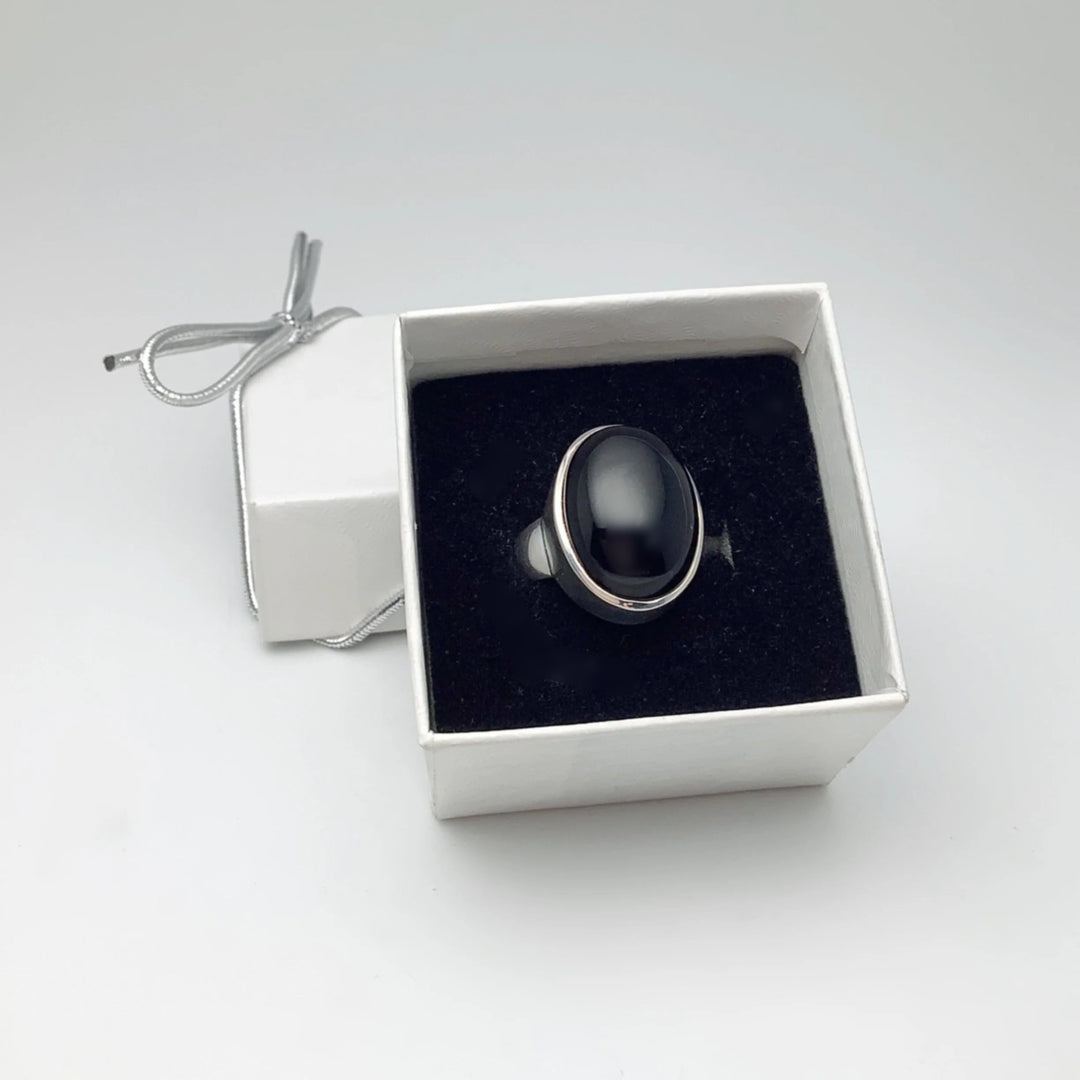 Black Onyx Chunky Oval Ring - Rocks and Gems Canada