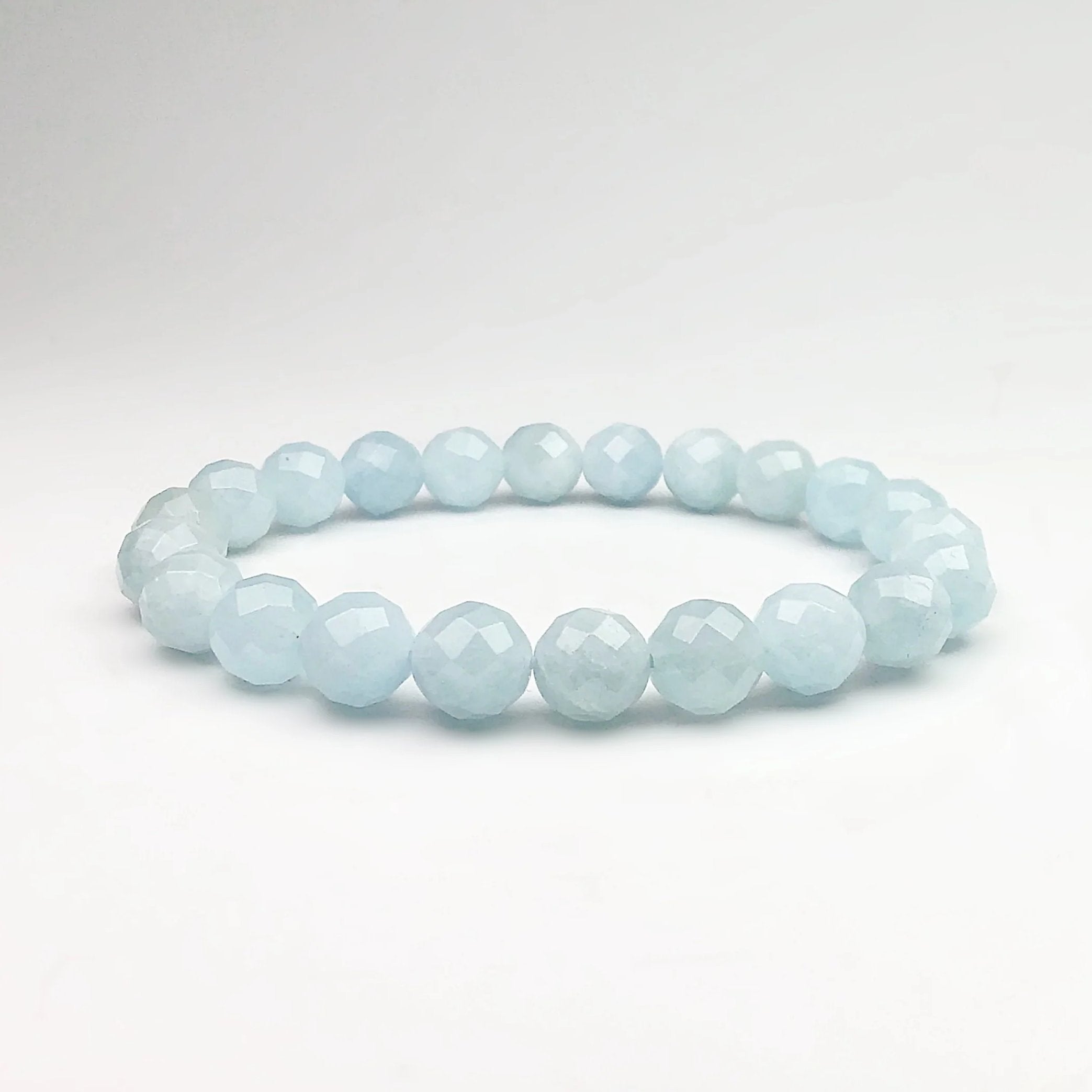 Aquamarine Faceted Beaded Bracelet - Rocks and Gems Canada
