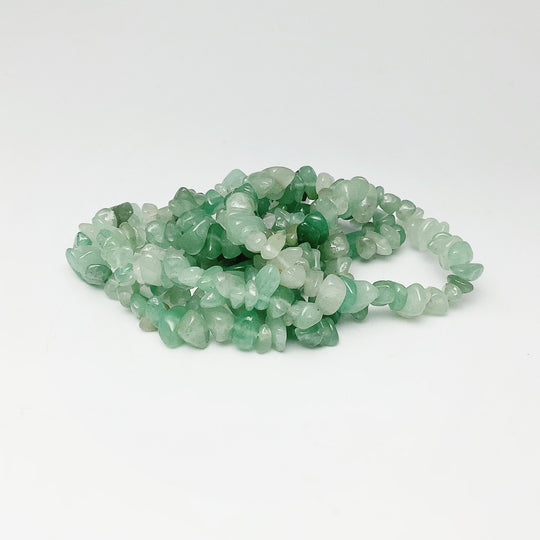 Green Aventurine Chip Beaded Bracelet - Rocks and Gems Canada
