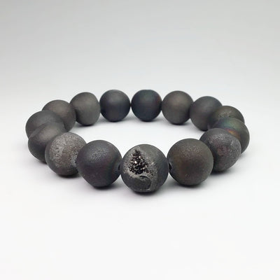 Druzy Matte Black Beaded Bracelet