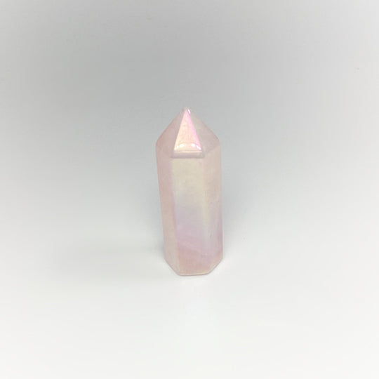 Polished Opalescent Rose Quartz Point - Rocks and Gems Canada