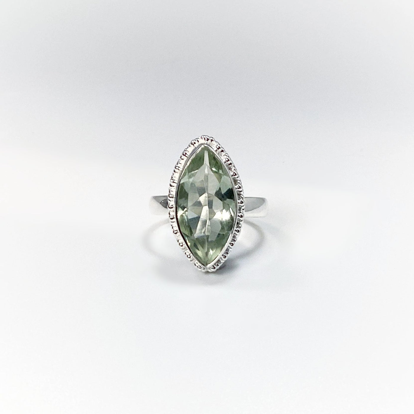 Green Amethyst Marquise Cut Ring