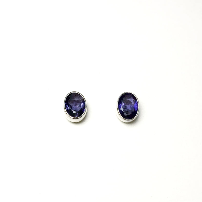 Iolite Stud Earrings - Rocks and Gems Canada