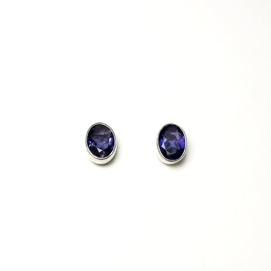 Iolite Stud Earrings - Rocks and Gems Canada