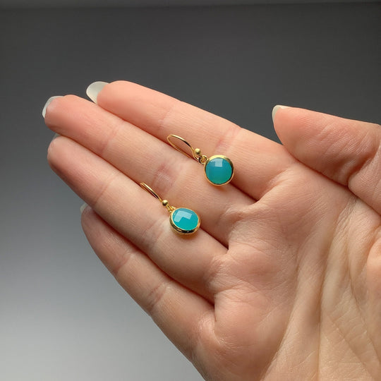 Blue Onyx Dangle Earrings - Rocks and Gems Canada