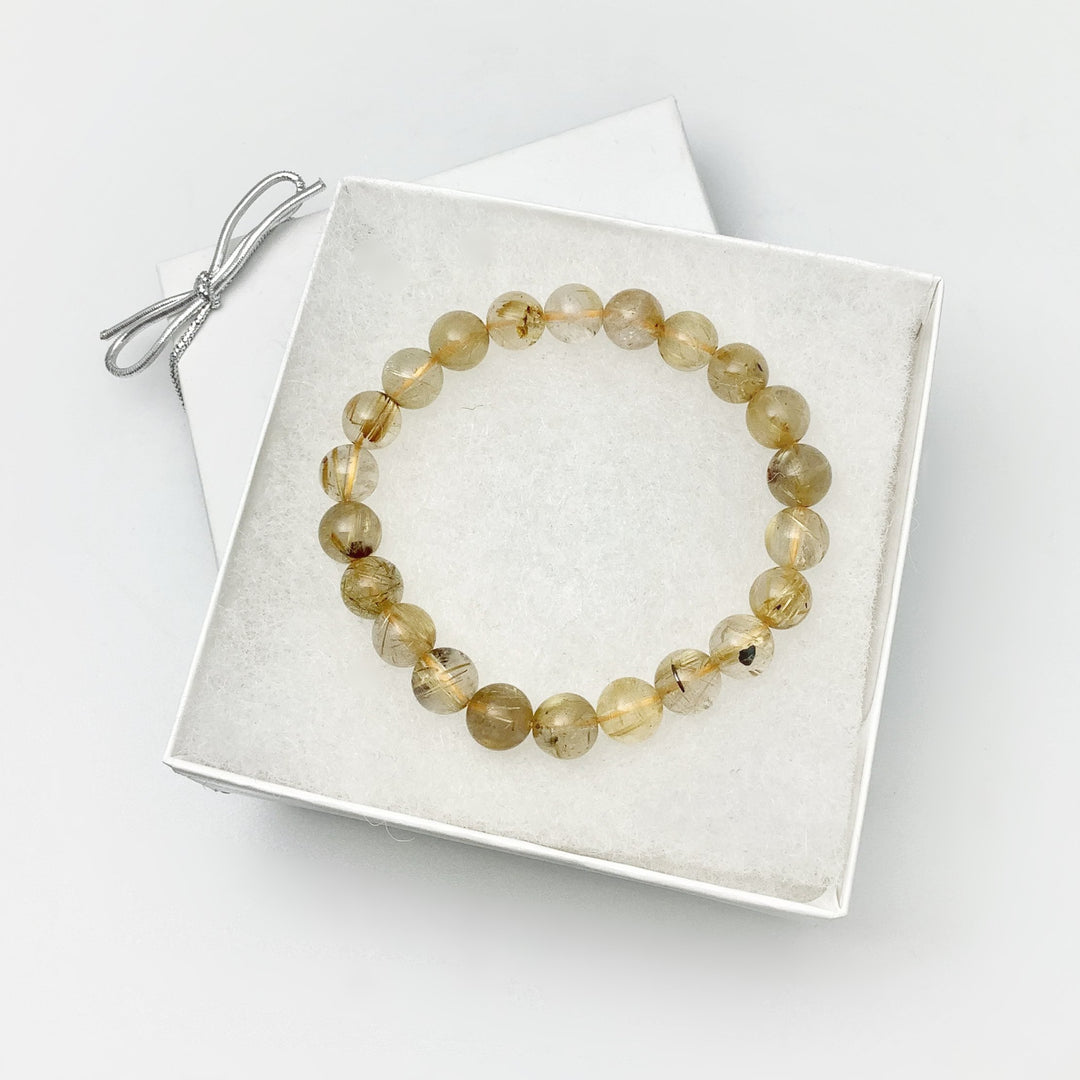 Rutilated Quartz Beaded Bracelet - Rocks and Gems Canada