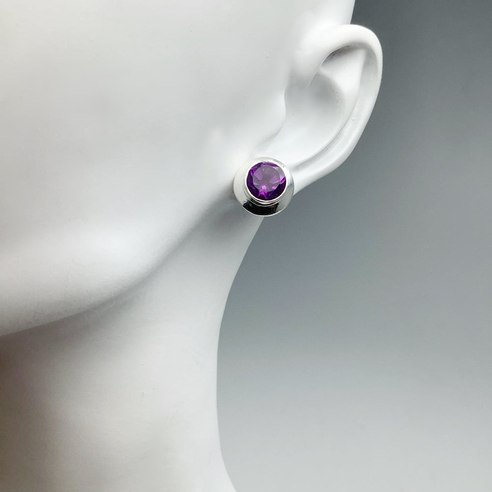 Amethyst Stud Earrings - Rocks and Gems Canada