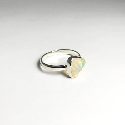 Faceted Ethiopian Fire Opal Ring