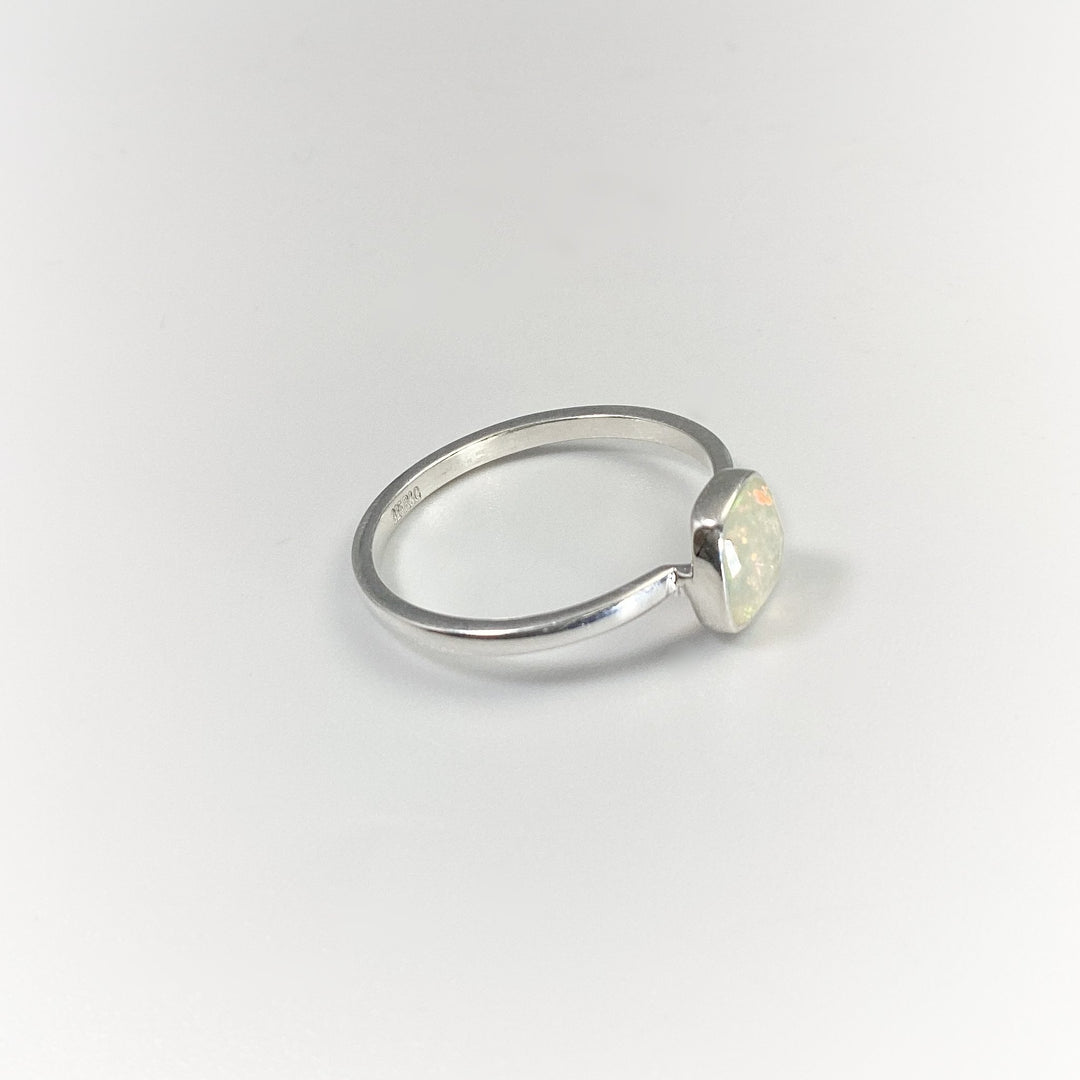 Faceted Ethiopian Fire Opal Ring - Rocks and Gems Canada