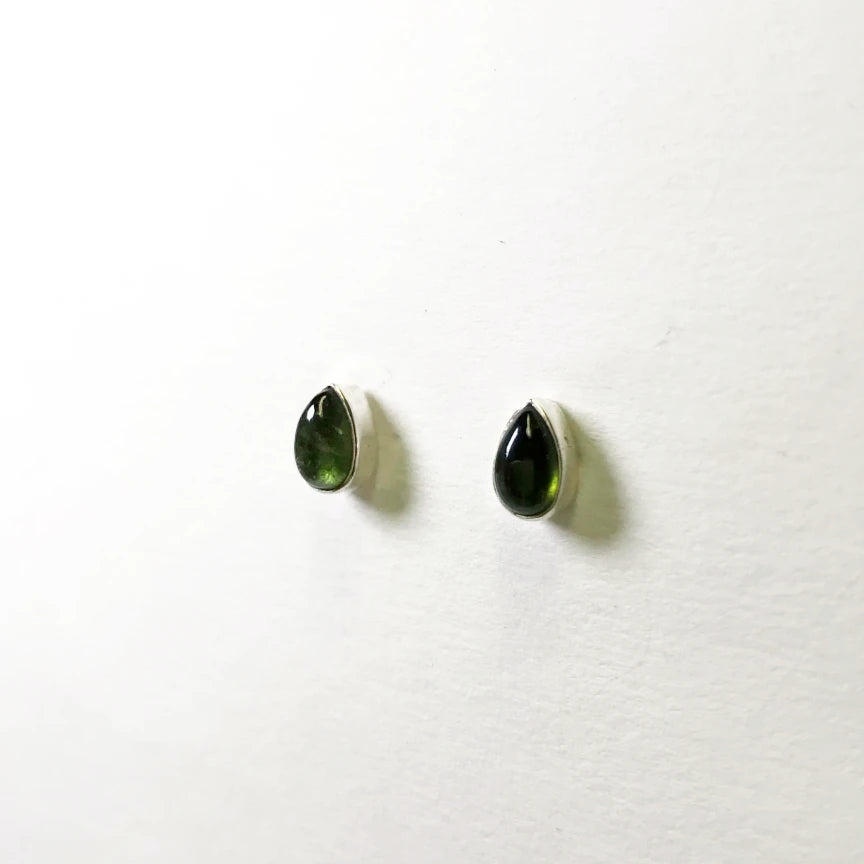 Green Tourmaline Stud Earrings - Rocks and Gems Canada