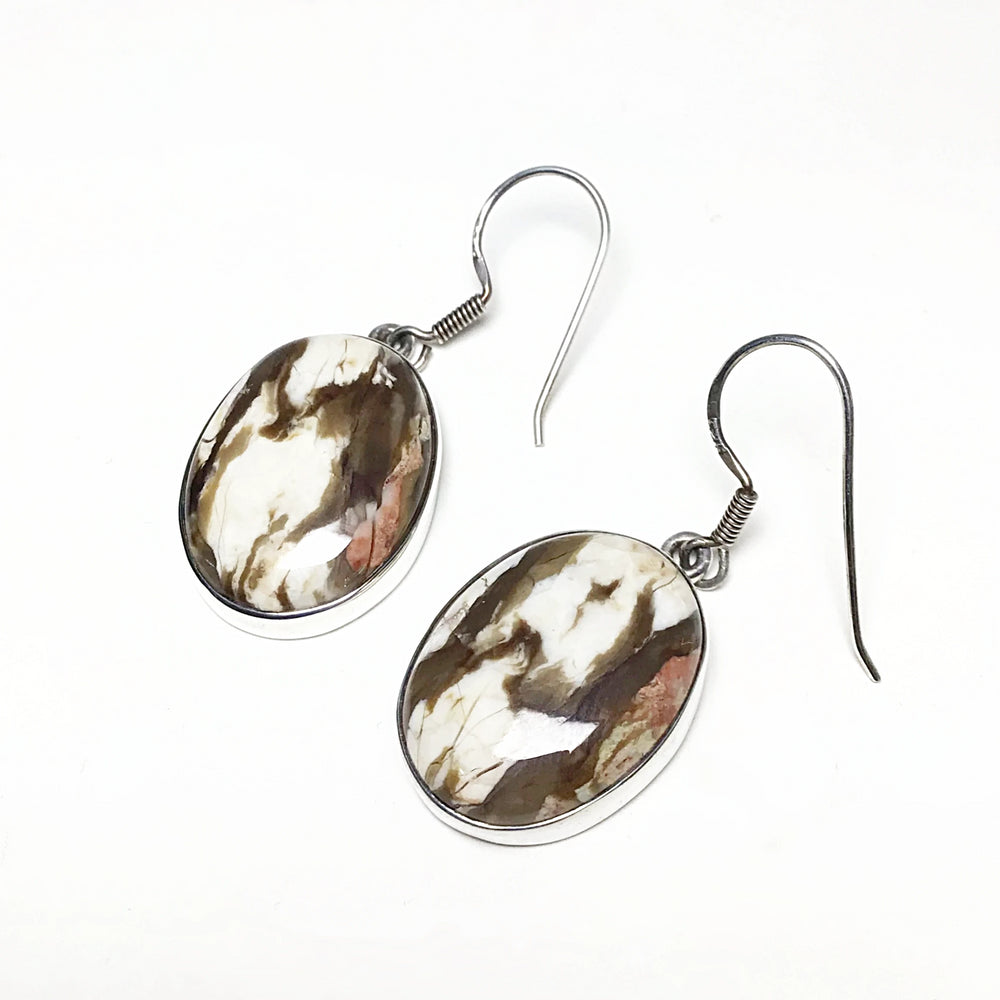 Petrified Peanut Wood Dangle Earring - Rocks and Gems Canada