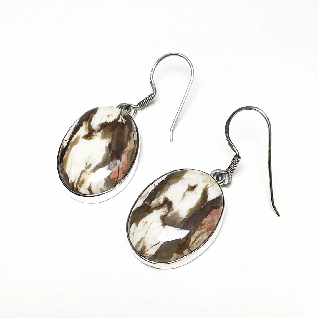 Petrified Peanut Wood Dangle Earring - Rocks and Gems Canada