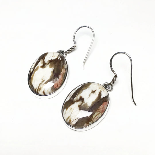 Petrified Peanut Wood Dangle Earring - Rocks and Gems Canada