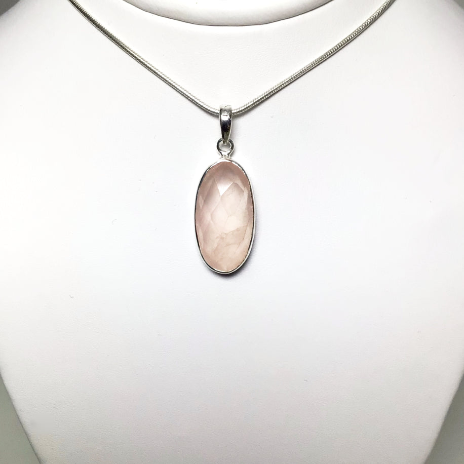 Faceted Rose Quartz Pendant