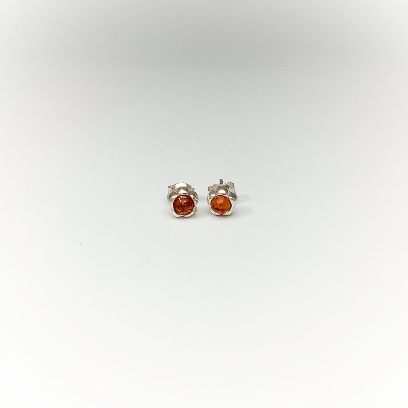 Cognac Amber Stud Earrings