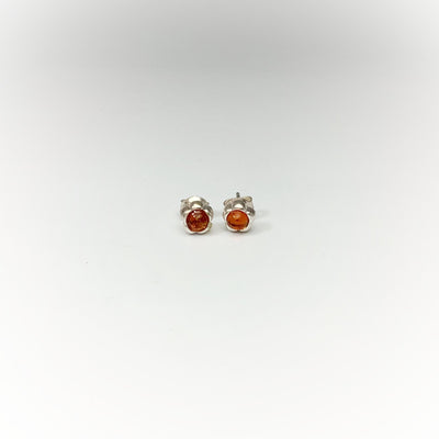 Cognac Amber Stud Earrings