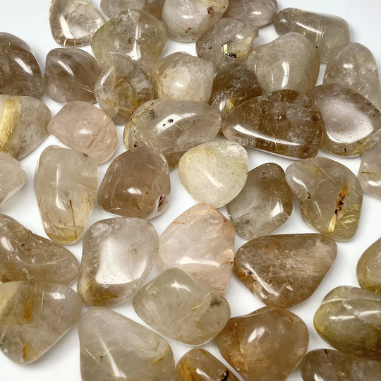 Rutilated Quartz Small Tumbles Pouch - Rocks and Gems Canada