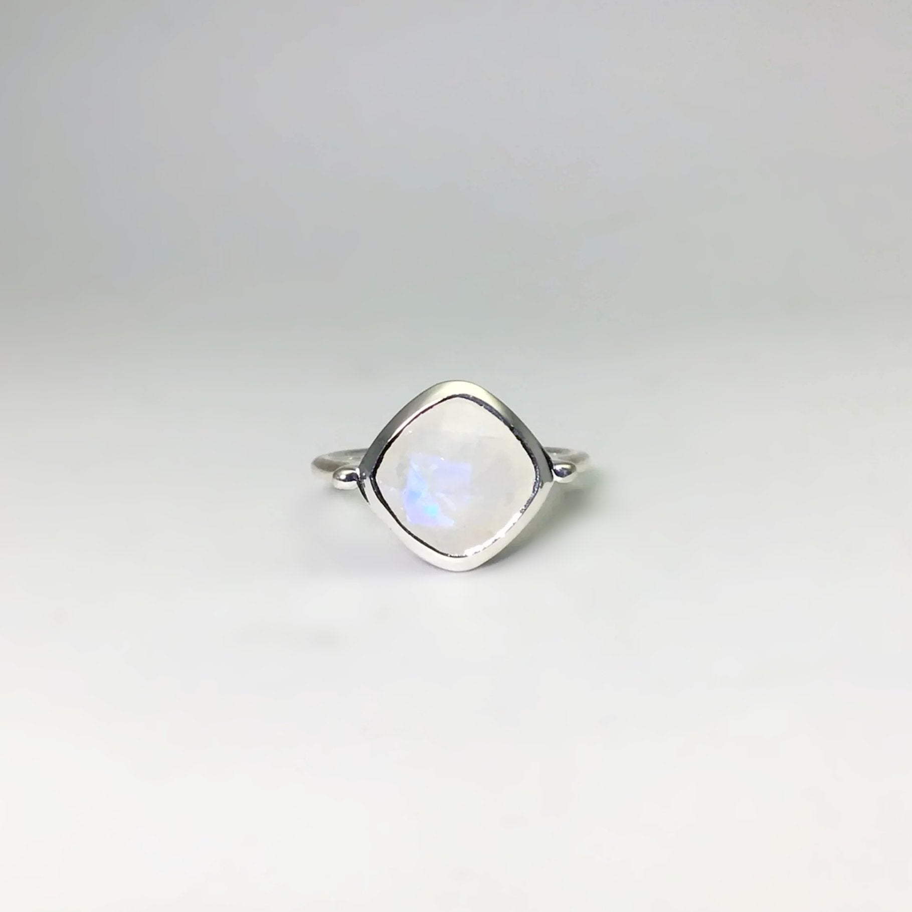 Rainbow Moonstone Ring - Rocks and Gems Canada