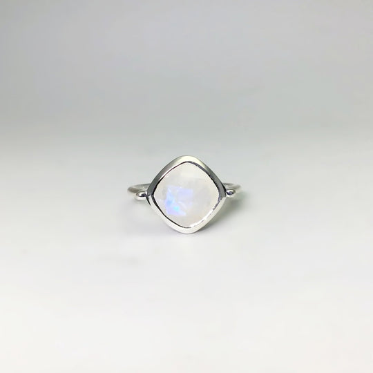 Rainbow Moonstone Ring - Rocks and Gems Canada