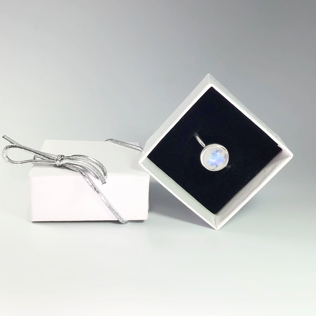 Rainbow Moonstone Ring - Rocks and Gems Canada
