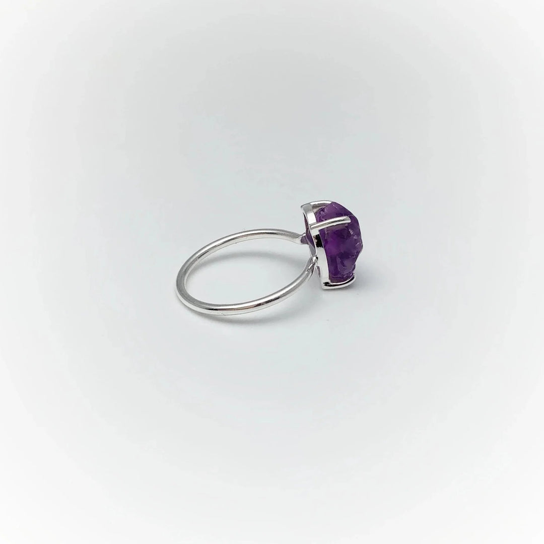 Raw Amethyst Ring - Rocks and Gems Canada