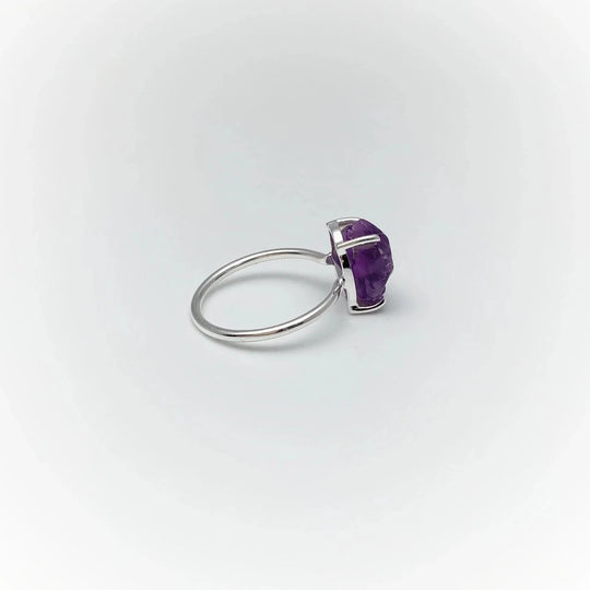 Raw Amethyst Ring - Rocks and Gems Canada