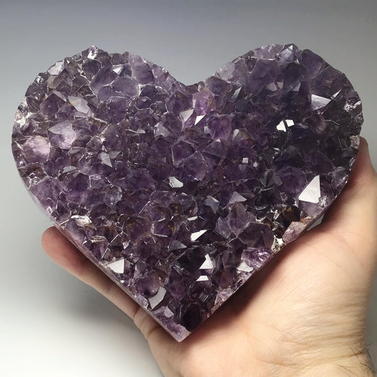 Amethyst Druze Cluster Heart On Stand - Rocks and Gems Canada