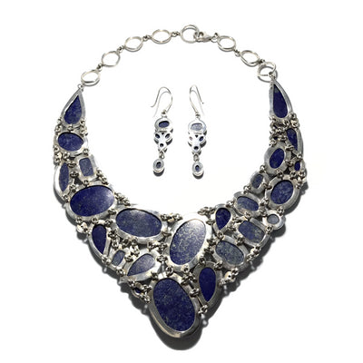 Lapis Lazuli Necklace and Earrings Set