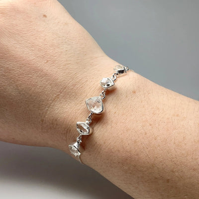 Herkimer Diamond Adjustable Sterling Silver Bracelet