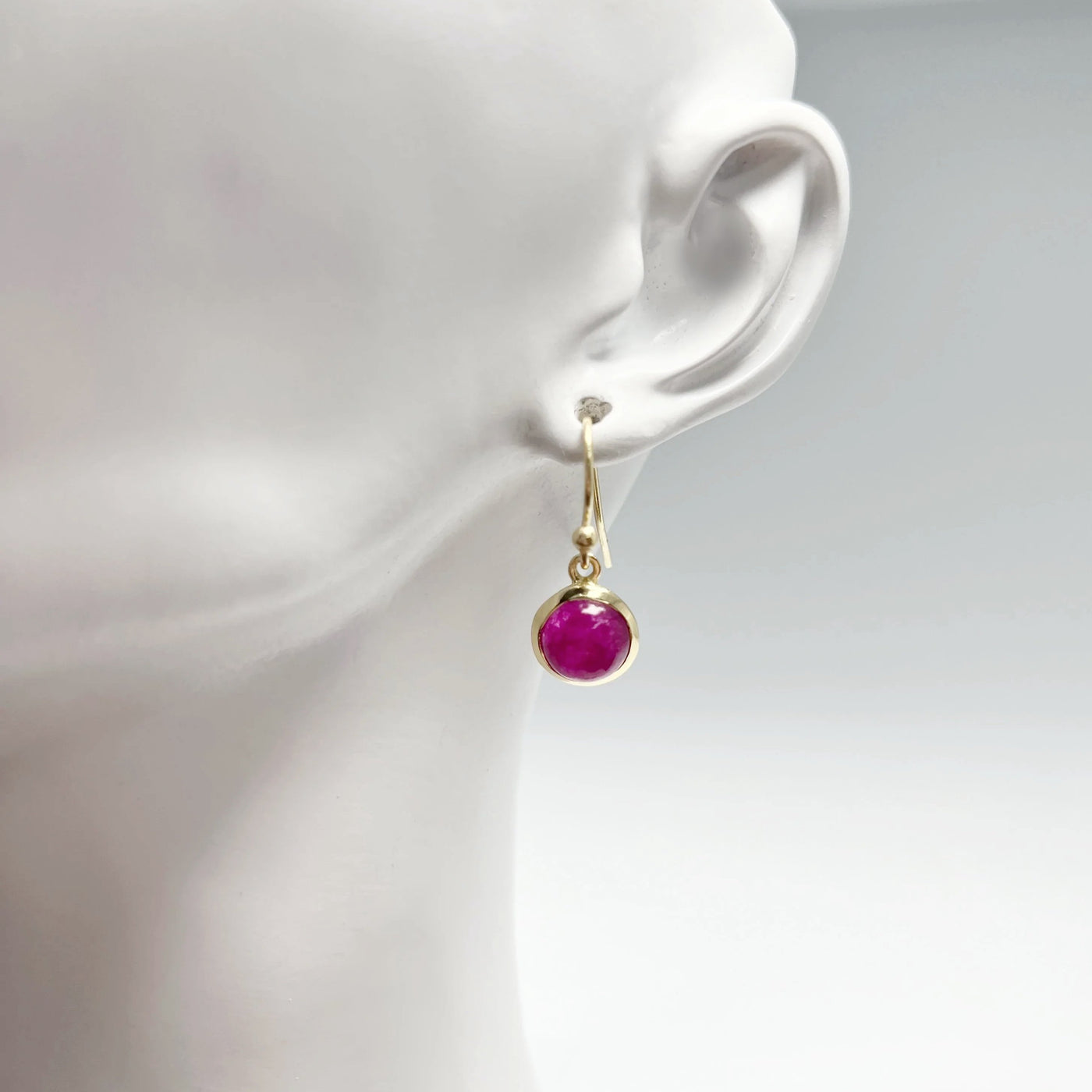 Pink Jade Dangle Earrings