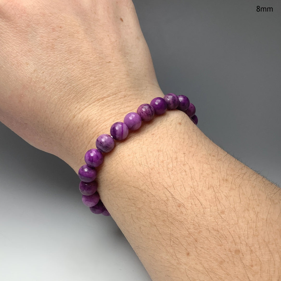 Purple Crazy Lace Agate Beaded Bracelet - Rocks and Gems Canada