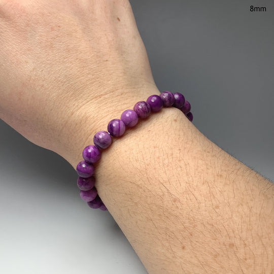 Purple Crazy Lace Agate Beaded Bracelet - Rocks and Gems Canada