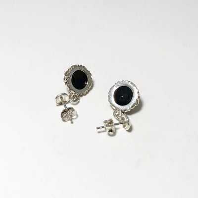 Green Amber Stud Earrings