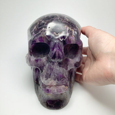 Large Chevron Amethyst Crystal Skull