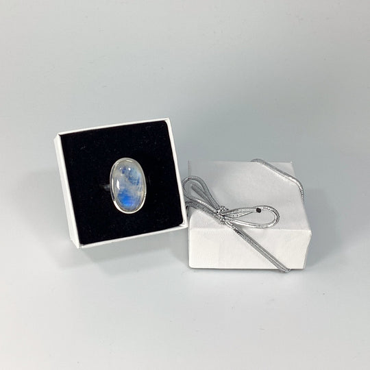 Rainbow Moonstone Ring - Rocks and Gems Canada