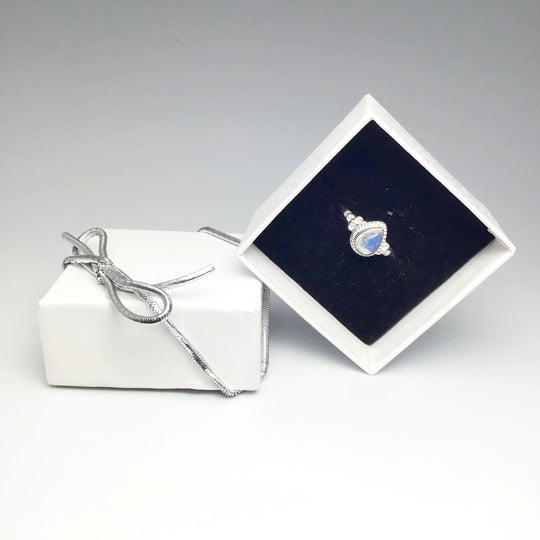 Rainbow Moonstone Ring - Rocks and Gems Canada