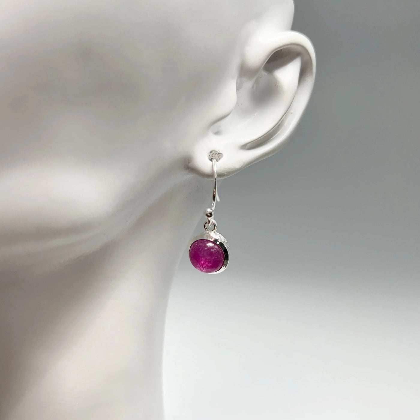 Pink Jade Dangle Earrings