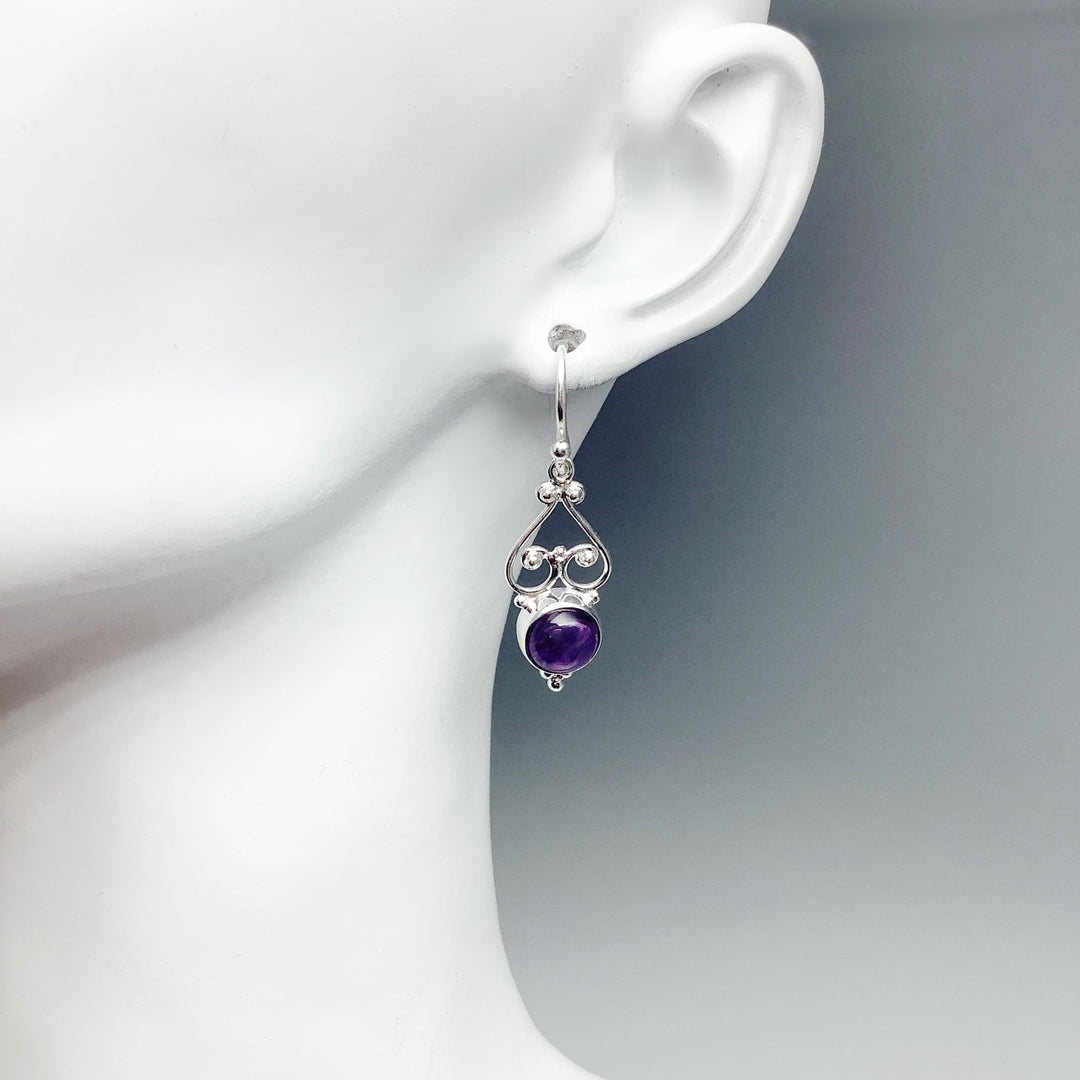 Amethyst Dangle Earrings - Rocks and Gems Canada