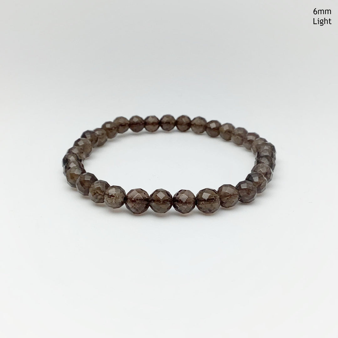 Smoky Quartz Faceted Beaded Bracelet - Rocks and Gems Canada