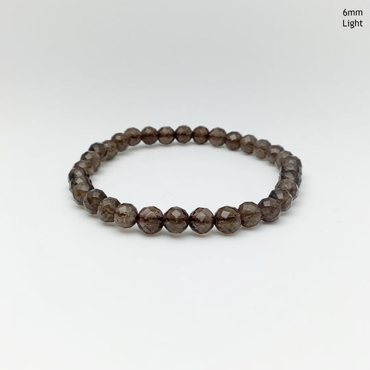 Smoky Quartz Faceted Beaded Bracelet - Rocks and Gems Canada