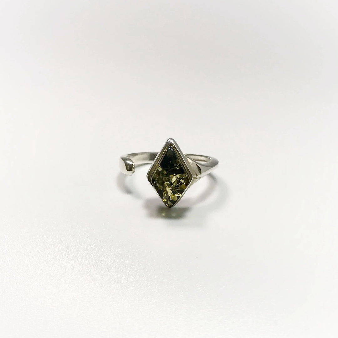 Green Amber Ring - Rocks and Gems Canada
