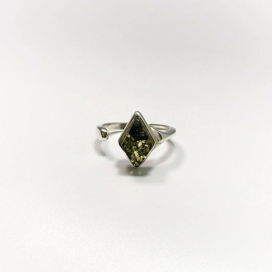 Green Amber Ring - Rocks and Gems Canada