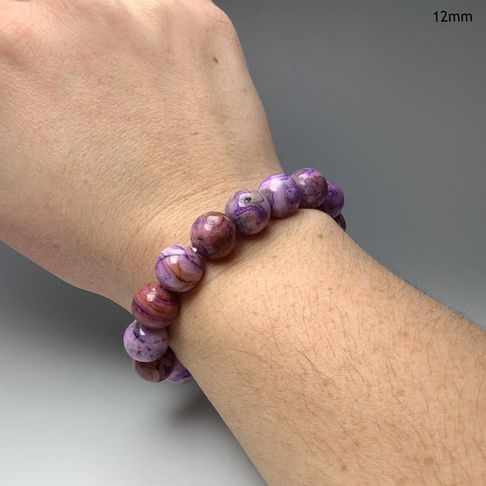 Purple Crazy Lace Agate Beaded Bracelet - Rocks and Gems Canada