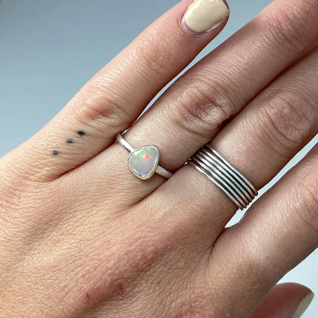 Faceted Ethiopian Fire Opal Ring - Rocks and Gems Canada