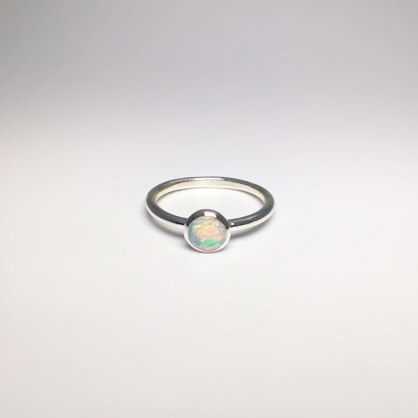 Faceted Ethiopian Fire Opal Ring