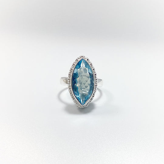 Blue Topaz Marquise Cut Ring - Rocks and Gems Canada